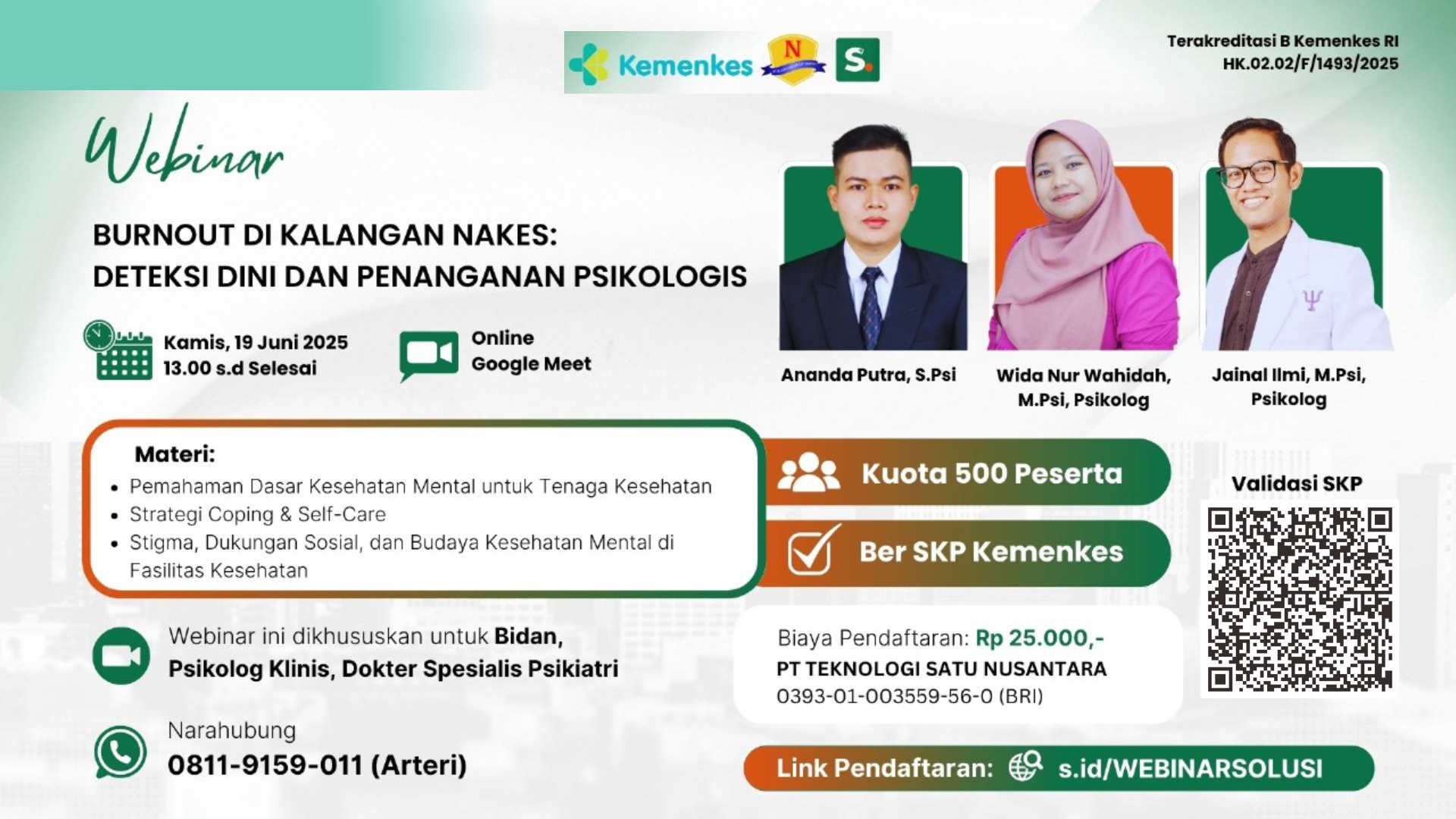 Burnout di Kalangan Nakes: Deteksi Dini dan Penanganan Psikologis Angkatan 1