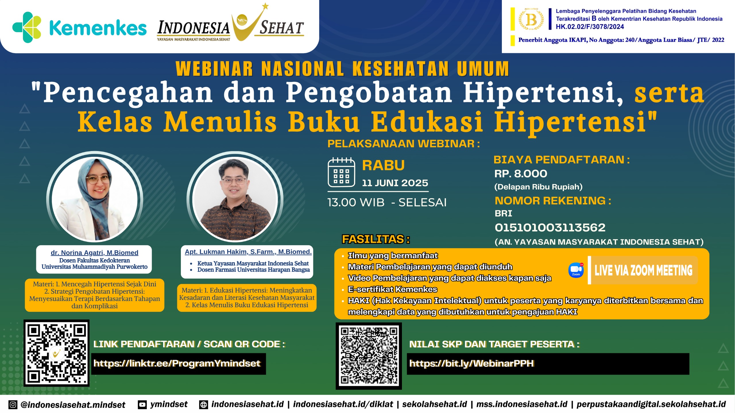 Pencegahan dan Pengobatan Hipertensi, serta Kelas Menulis Buku Edukasi Hipertensi Angkatan 1