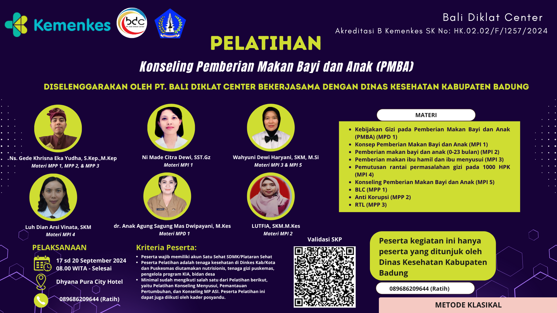 Pelatihan Konseling Pemberian Makan Bayi dan Anak (PMBA) 