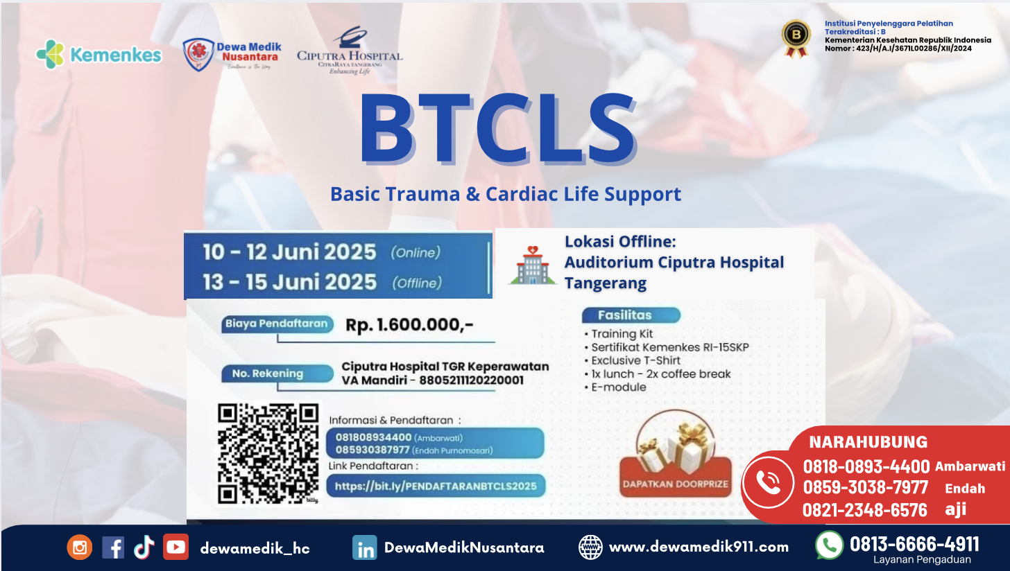 Pelatihan Basic Trauma Cardiac Life Support (BTCLS) Angkatan 27