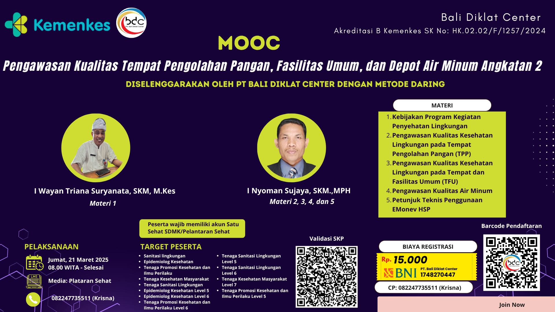Pengawasan Kualitas Tempat Pengolahan Pangan, Fasilitas Umum, dan Depot Air Minum Angkatan 2