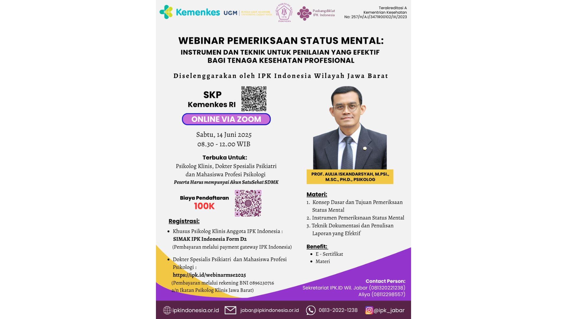Webinar Pemeriksaan Status Mental: Instrumen dan Teknik untuk Penilaian yang Efektif bagi Tenaga Kesehatan Profesional Angkatan 1