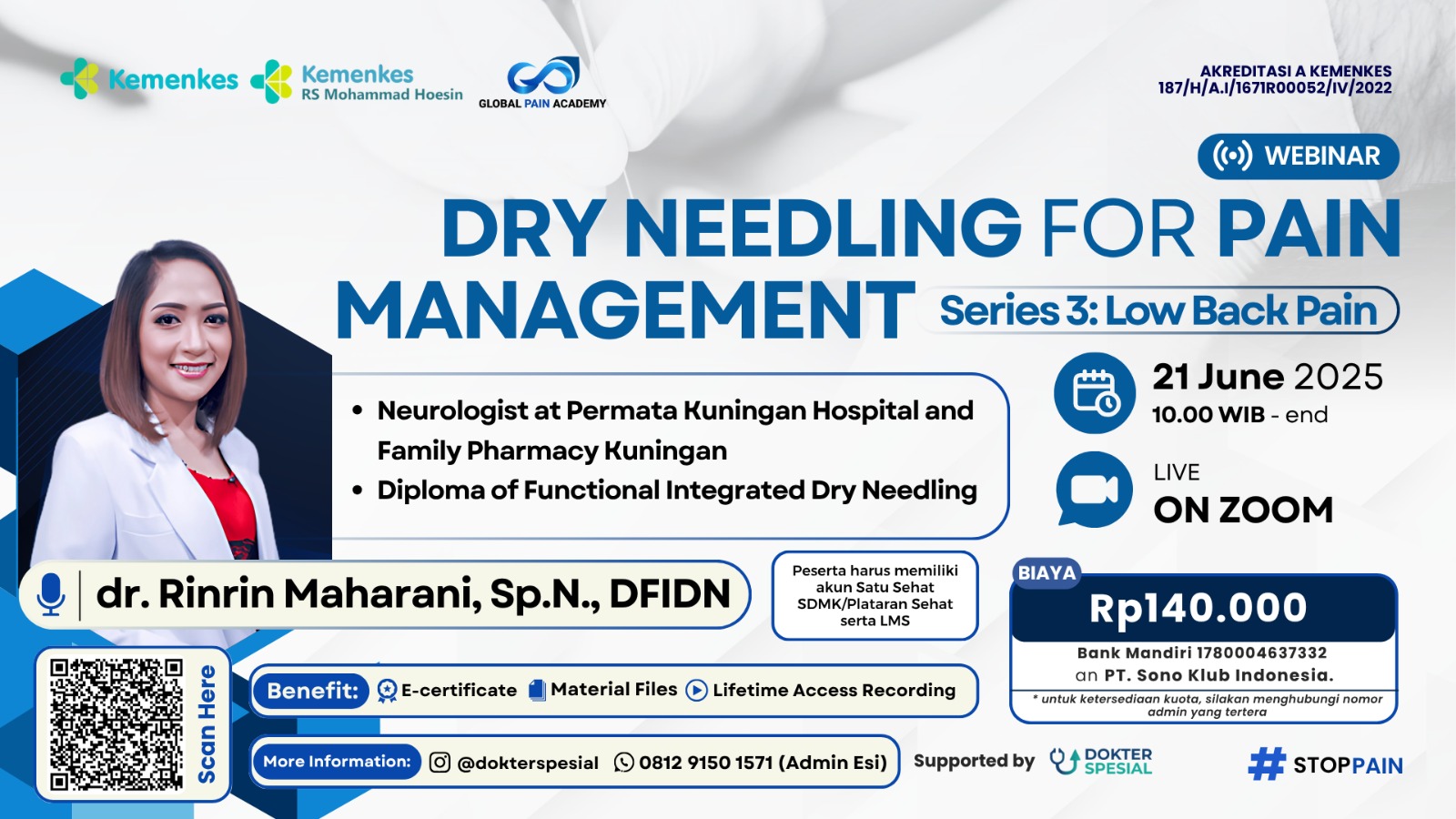 Webinar Dry Needling for Pain Management Series 3  Angkatan 1