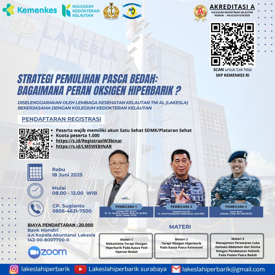 STRATEGI PEMULIHAN PASCA BEDAH : BAGAIMANA PERAN OKSIGEN HIPERBARIK Angkatan 1