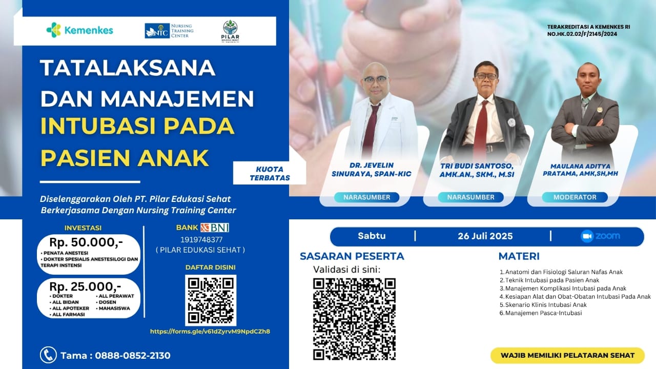 Tatalaksana dan Manajemen Intubasi Pada Pasien Anak Angkatan 1