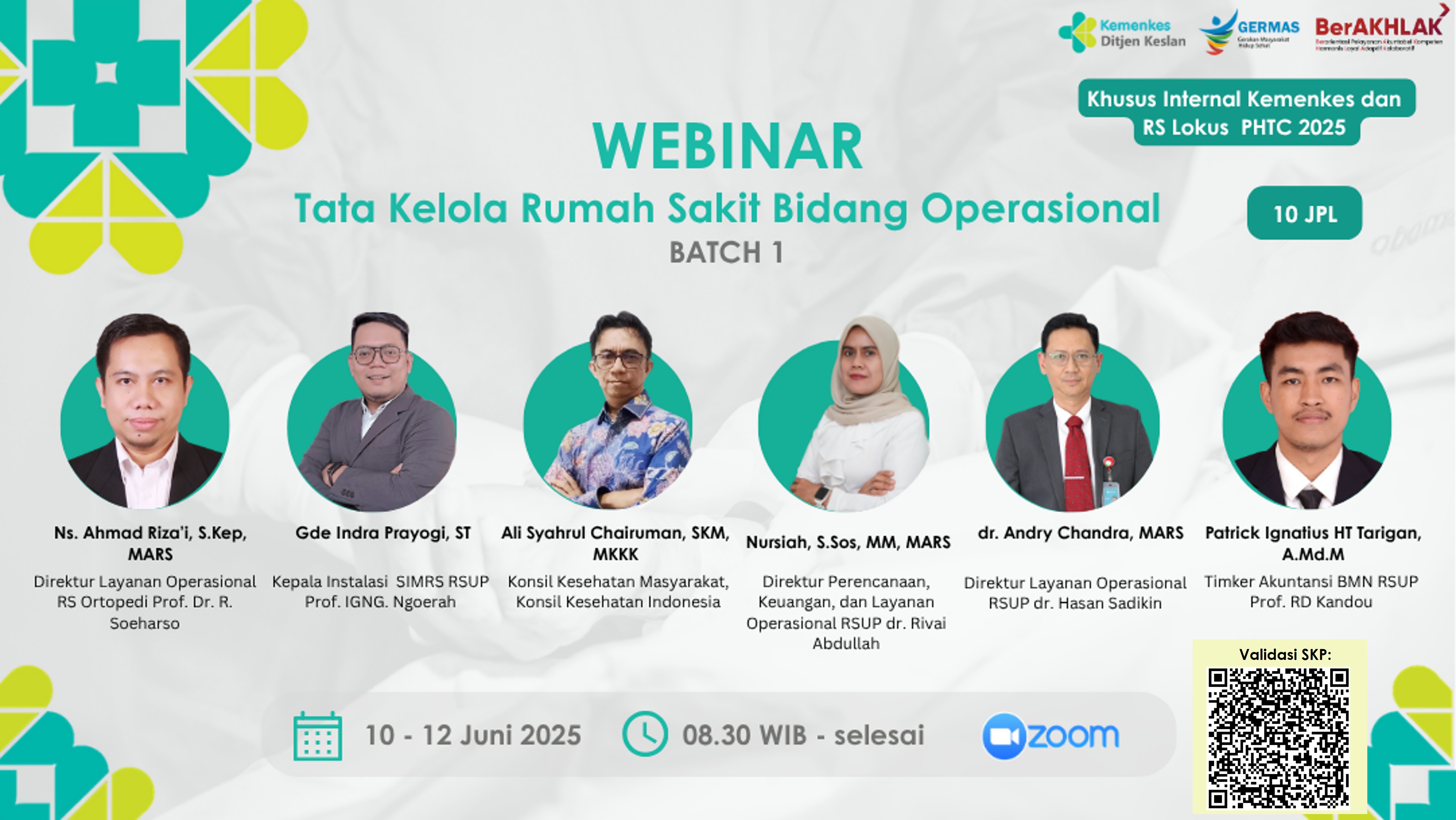 WORKSHOP TATA KELOLA RUMAH SAKIT BIDANG OPERASIONAL Angkatan 1