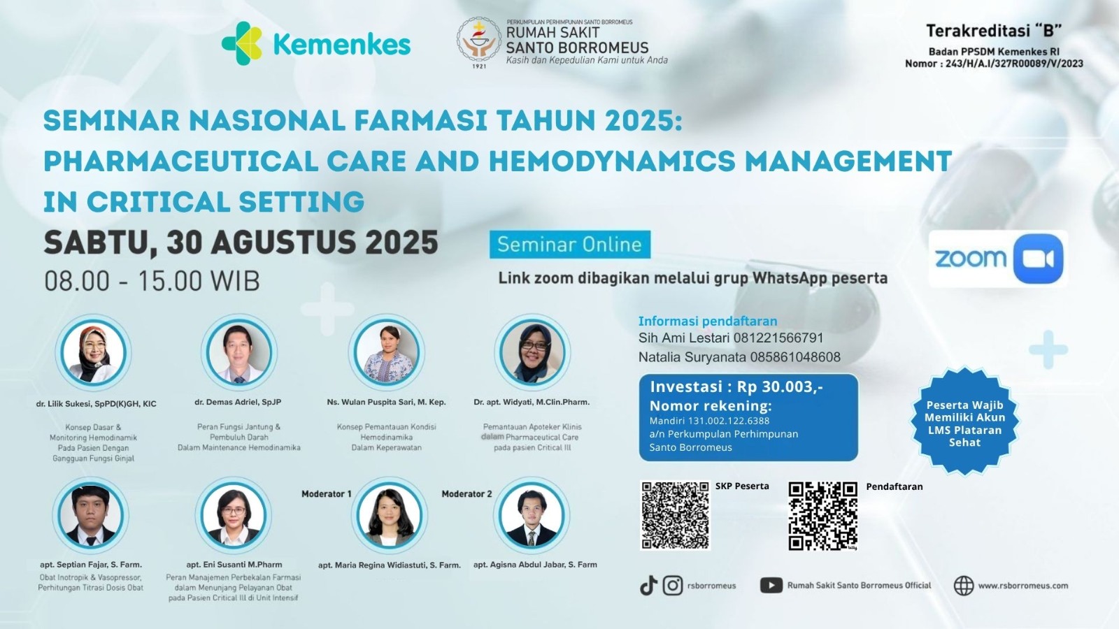 Seminar Nasional Farmasi Tahun 2025 :  Pharmaceutical Care And Hemodynamics Management In Critical Setting Angkatan 1