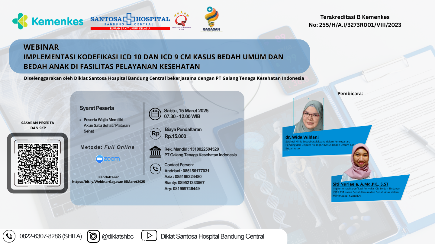 Webinar Implementasi Kodefikasi ICD 10 Dan ICD 9 CM Kasus Bedah Umum dan Bedah Anak di Fasilitas Pelayanan Kesehatan Angkatan 1