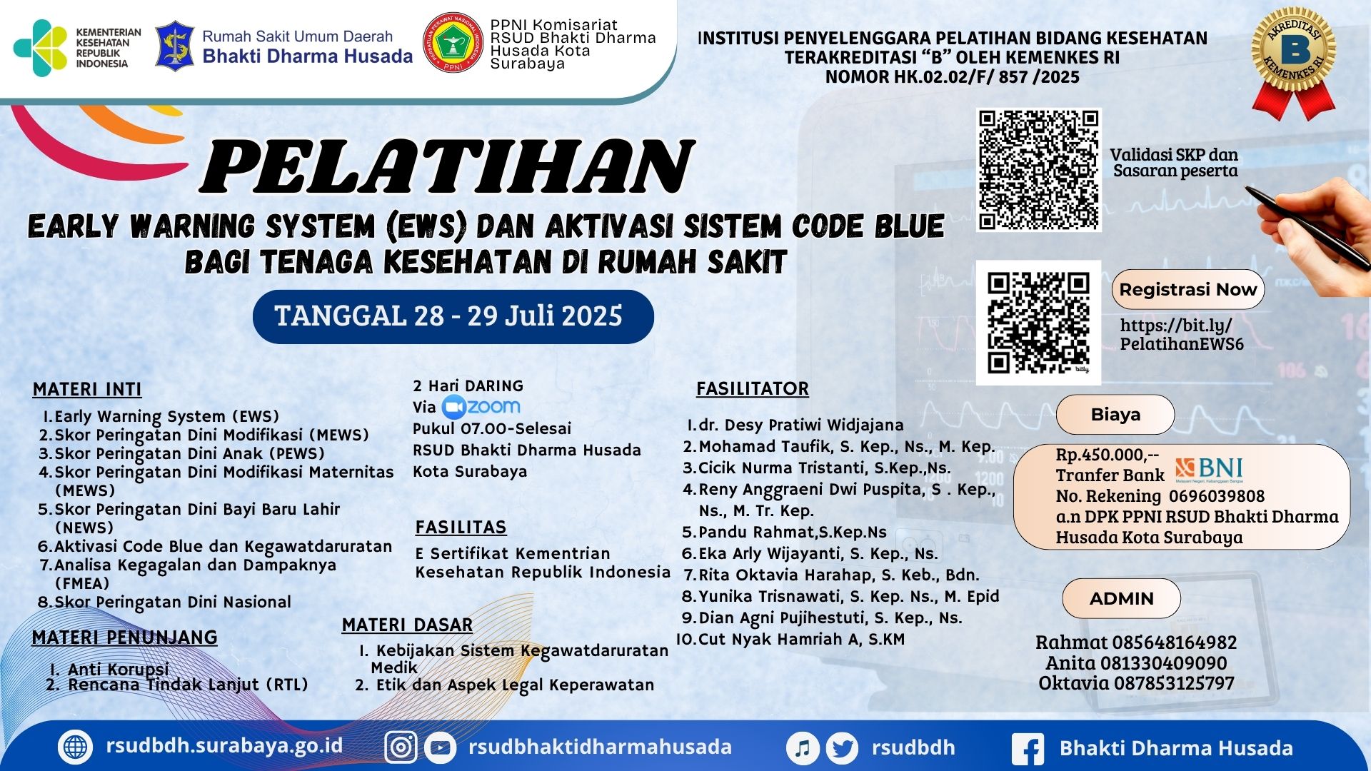 Pelatihan Early Warning System &#40;EWS&#41; dan Aktivasi Sistem Code Blue Bagi Tenaga Kesehatan di Rumah Sakit Angkatan 6