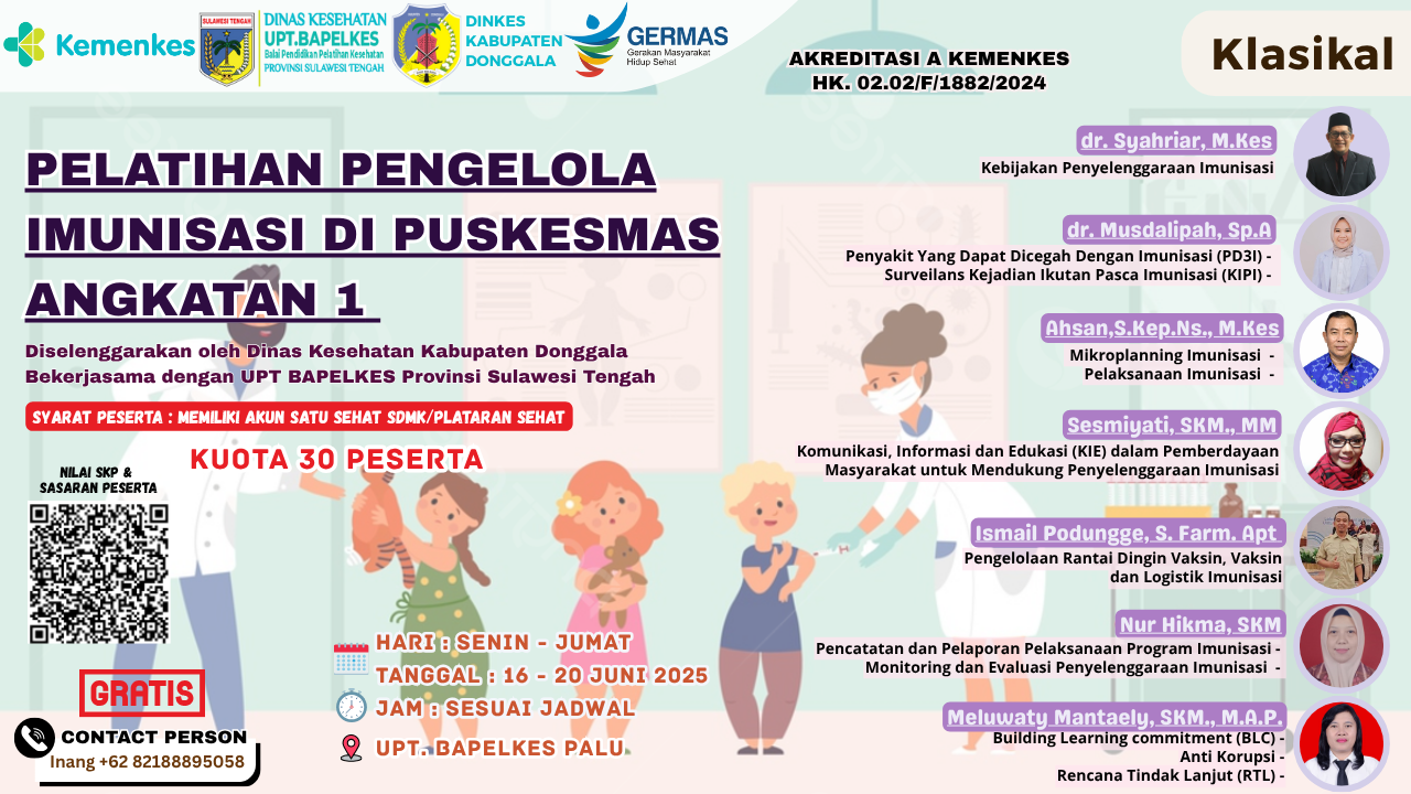 Pelatihan Pengelola Imunisasi di Puskesmas Angkatan 1