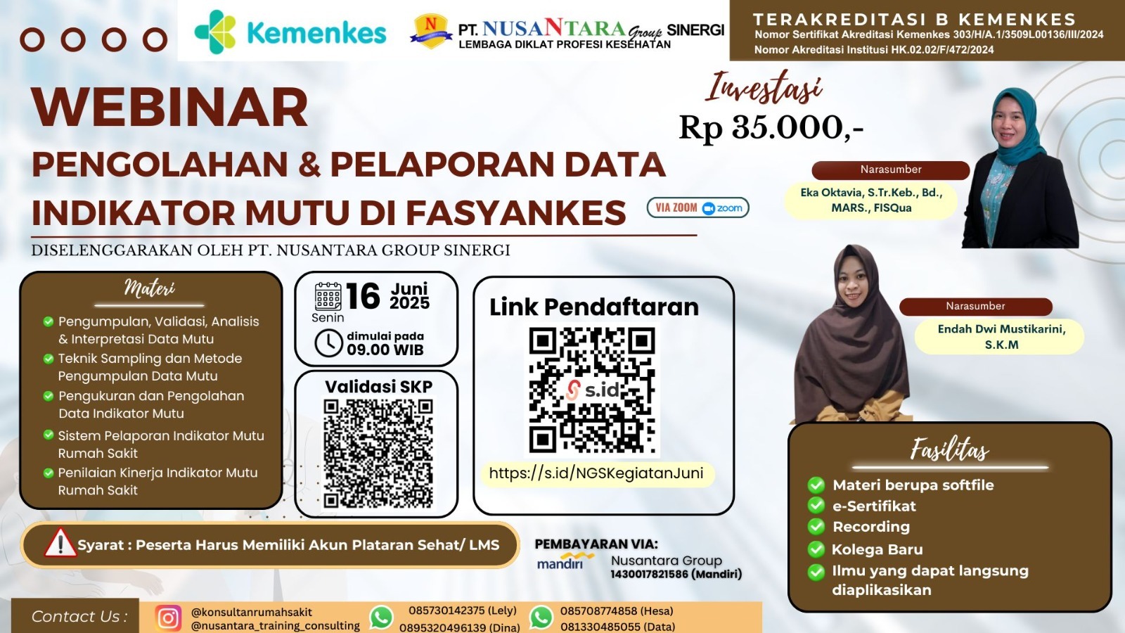 Webinar Pengolahan & Pelaporan Data Indikator Mutu  Angkatan 1