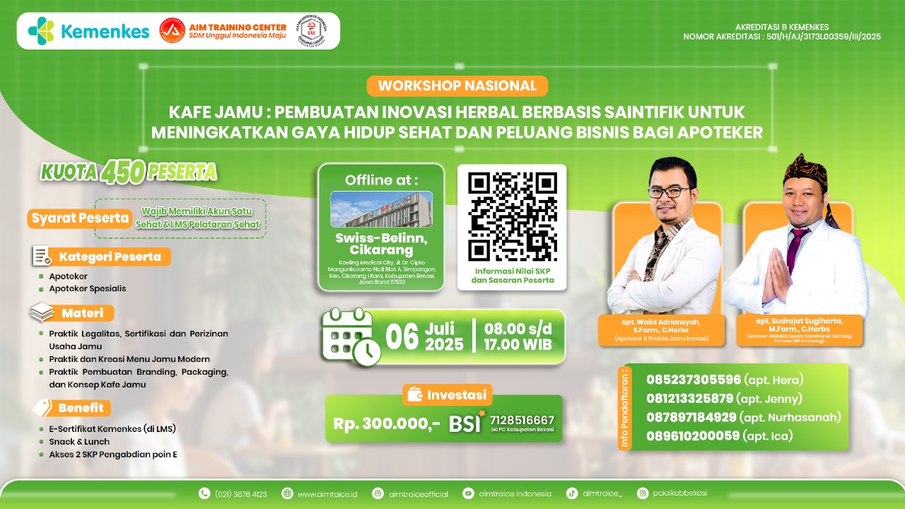 KAFE JAMU : PEMBUATAN INOVASI HERBAL BERBASIS SAINTIFIK UNTUK MENINGKATKAN GAYA HIDUP SEHAT DAN PELUANG BISNIS BAGI APOTEKER Angkatan 1