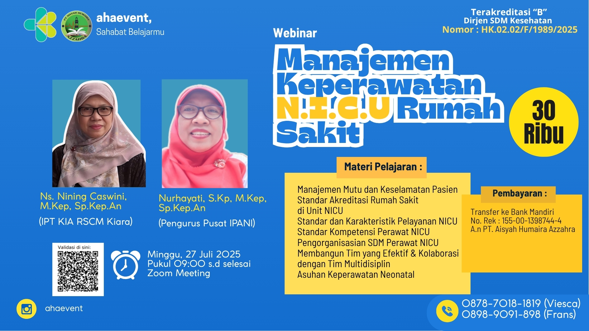 Manajemen Keperawatan NICU Rumah Sakit Angkatan 1