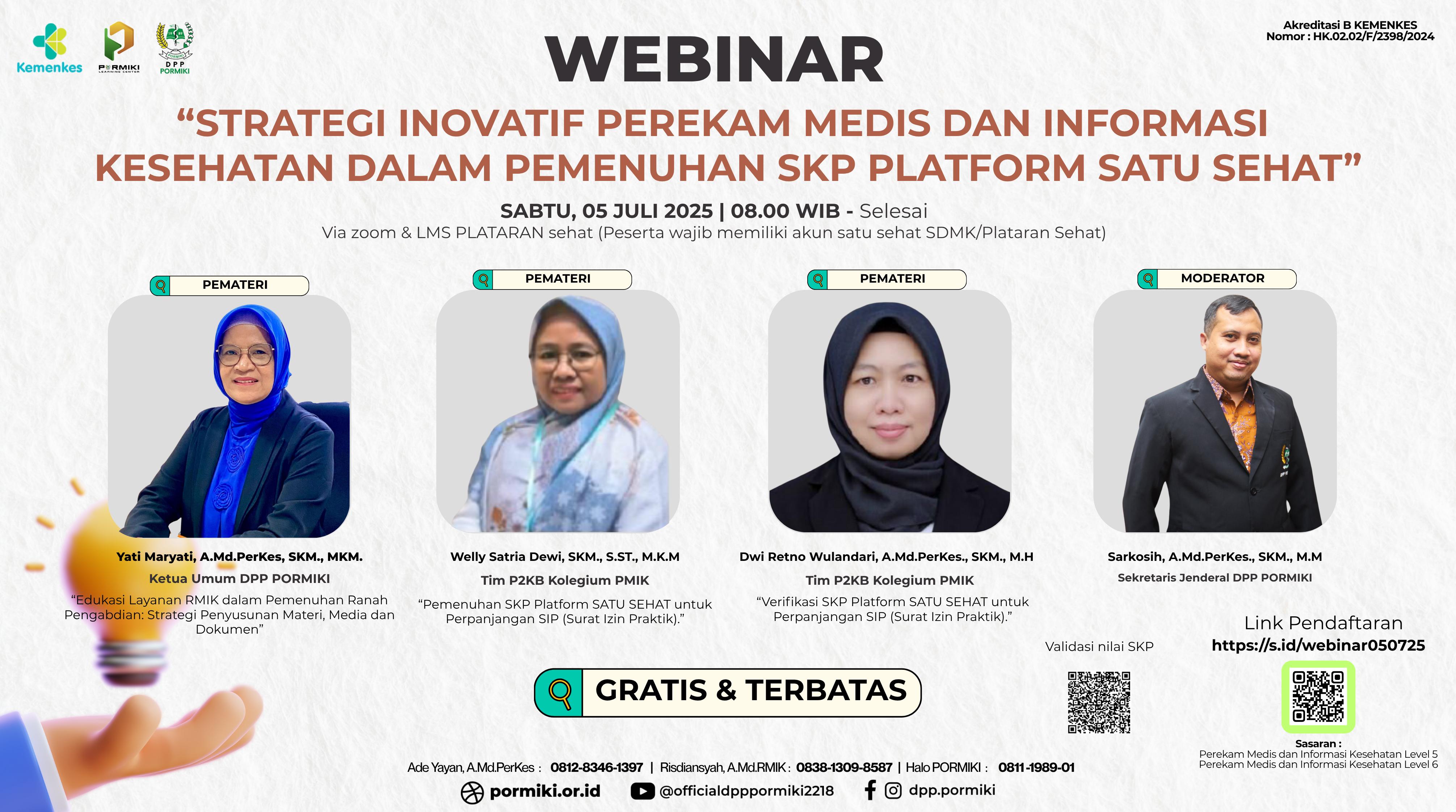 Strategi Inovatif Perekam Medis dan Informasi Kesehatan dalam Pemenuhan SKP Platform SATU SEHAT Angkatan 21