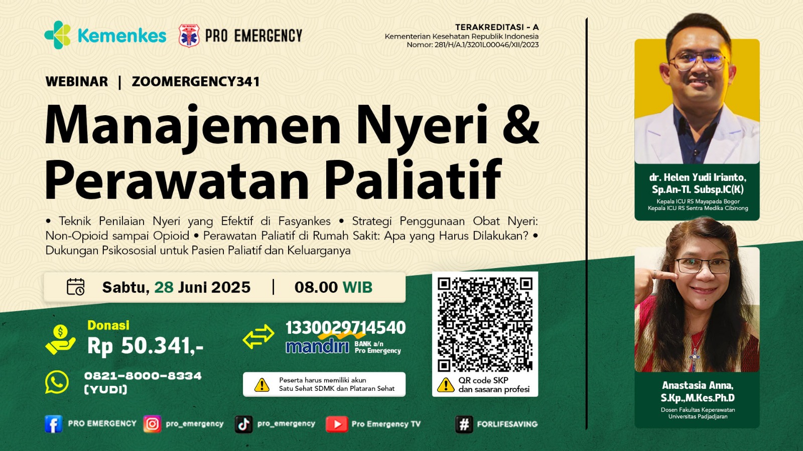 Webinar Manajemen Nyeri dan Perawatan Paliatif Angkatan 1