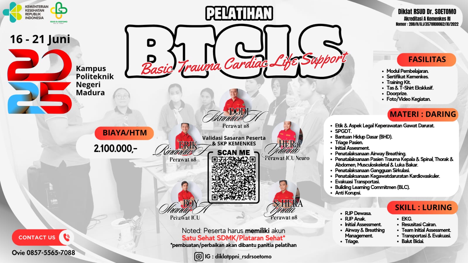 Pelatihan Basic Trauma Cardiac Life Support (BTCLS) Angkatan 3