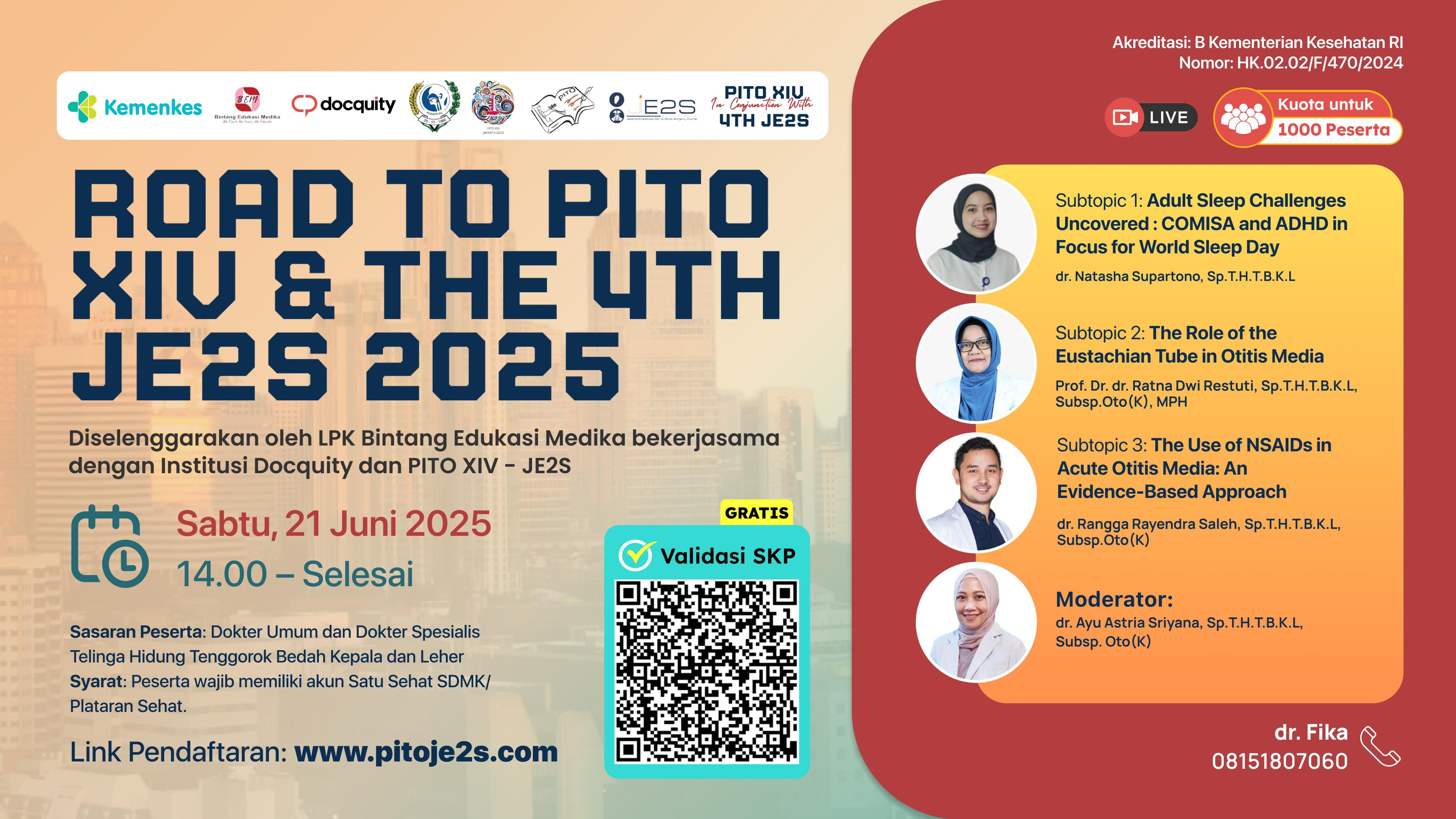 Webinar PRE-EVENT ROAD TO PITO XIV & THE 4th JE2S 2025 Angkatan 1