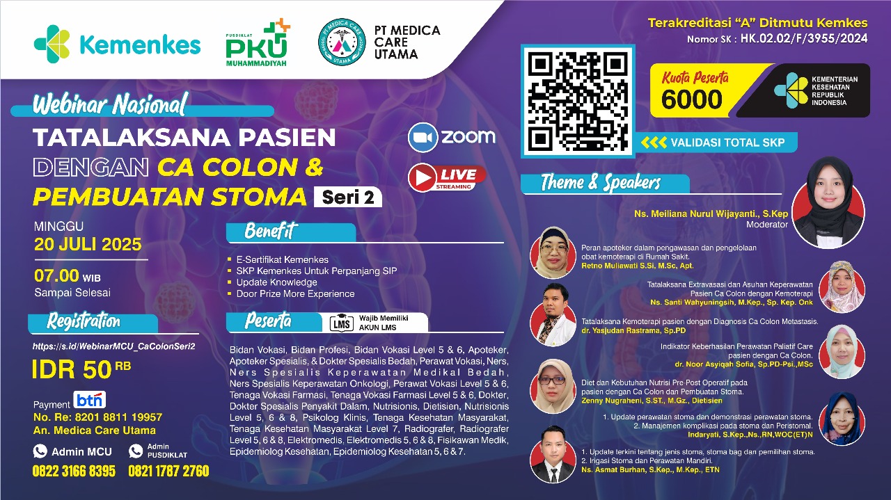 Webinar Tatalaksana Pasien dengan Ca Colon dan Pembuatan Stoma Seri 2 Angkatan 2