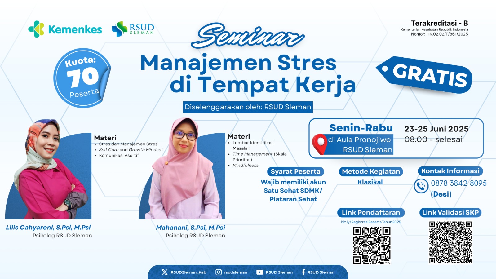 Seminar Manajemen Stres di Tempat Kerja Angkatan 1