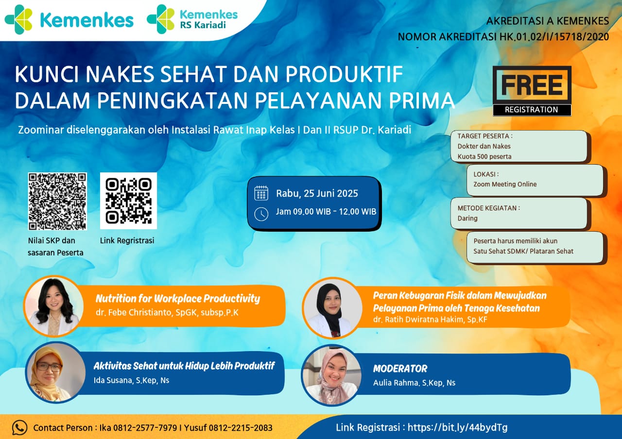 Webinar "Kunci Nakes Sehat Dan Produktif Dalam Peningkatan Pelayanan Prima" Angkatan 1