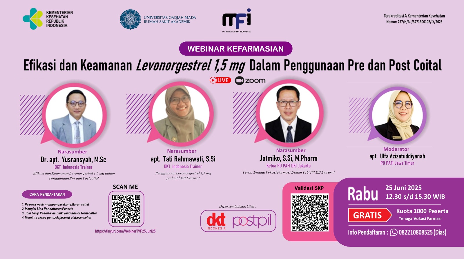 EFIKASI DAN KEAMANAN LEVONORGESTREL 1,5mg DALAM PENGGUNAAN PRE DAN POSTCOITAL Angkatan 1