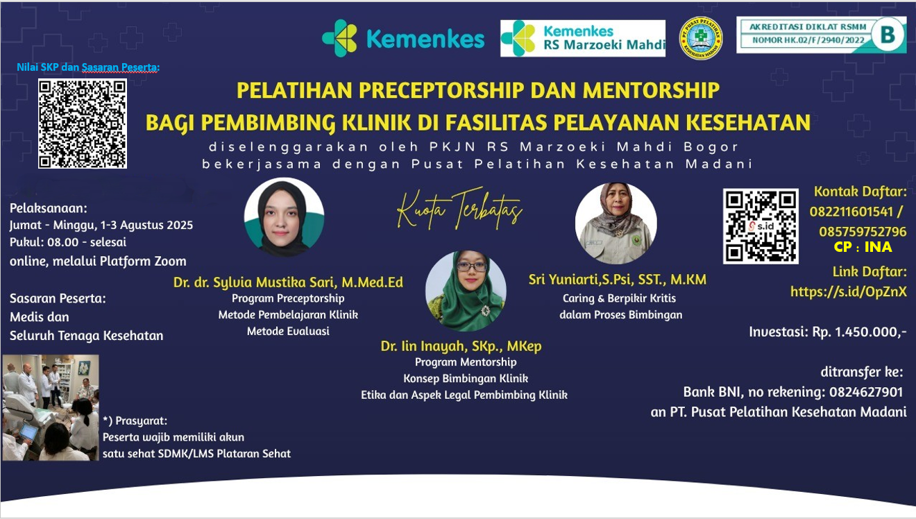 Pelatihan Preceptorship dan Mentorship bagi Pembimbing Klinik di Fasilitas Pelayanan Kesehatan Angkatan 1