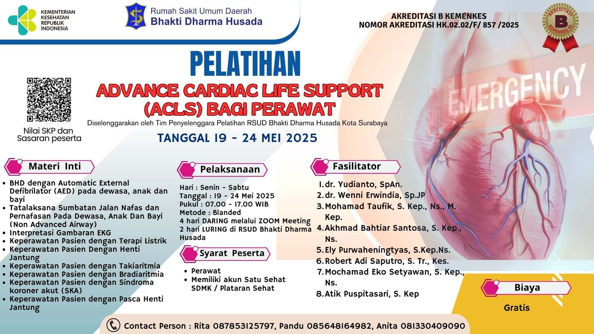 Pelatihan Advance Cardiac Life Support (ACLS) bagi Perawat Angkatan 3