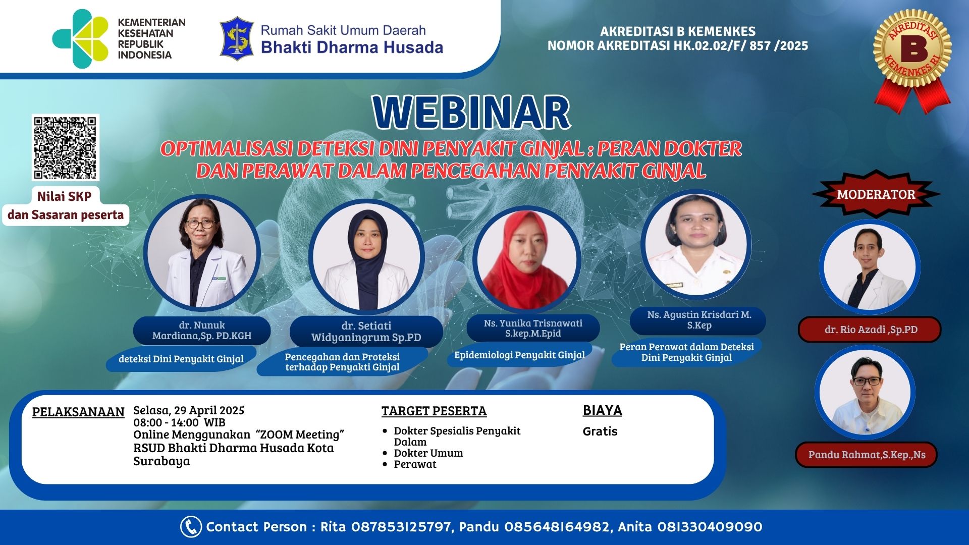 SEMINAR OPTIMALISASI DETEKSI DINI PENYAKIT GINJAL : PERAN DOKTER DAN PERAWAT DALAM PENCEGAHAN PENYAKIT GINJAL Angkatan 1