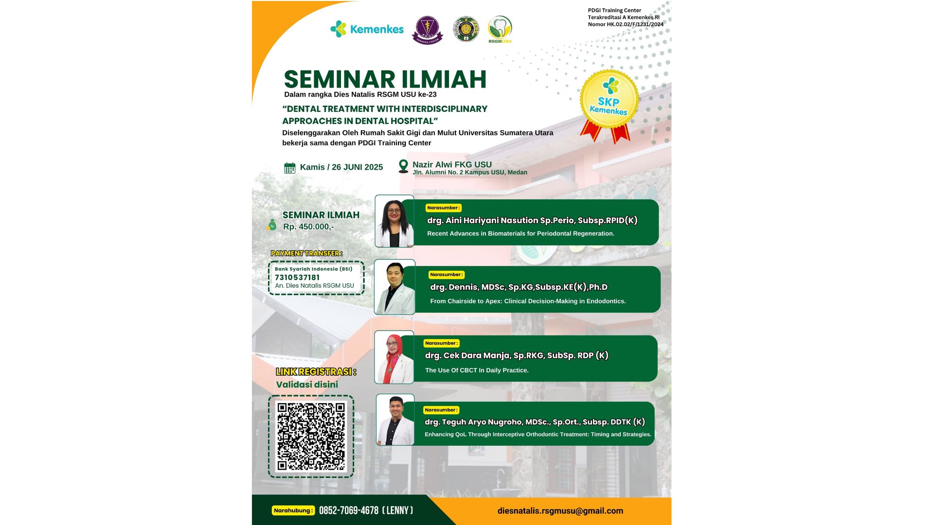 Seminar Ilmiah Rumah Sakit Gigi dan Mulut USU Tahun 2025 Angkatan 1