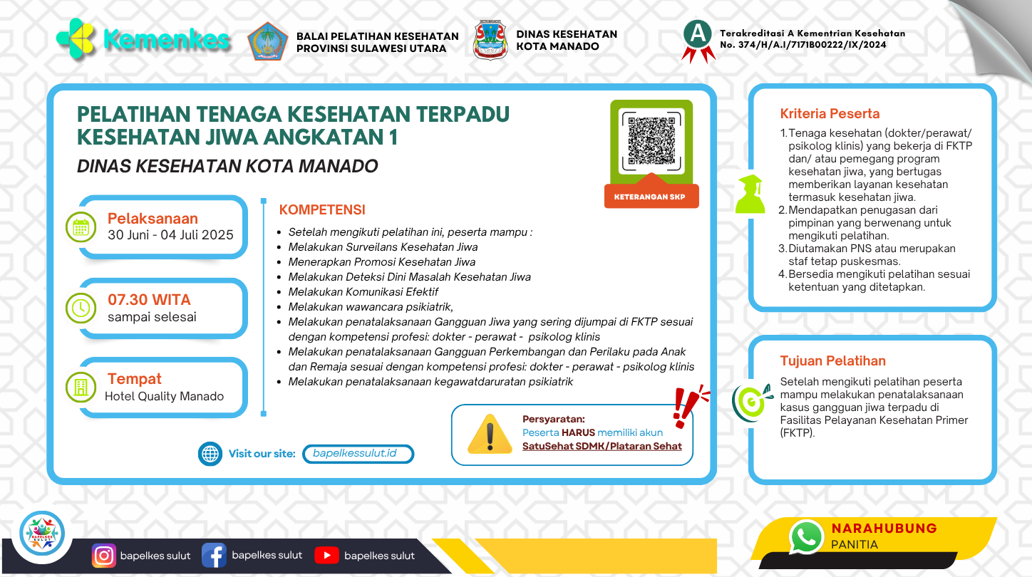 Pelatihan Tenaga Kesehatan Terpadu Kesehatan Jiwa Angkatan 1