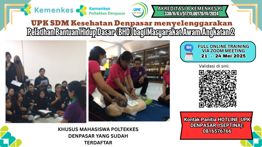 Pelatihan Bantuan Hidup Dasar (BHD) bagi Masyarakat Awam Angkatan 2