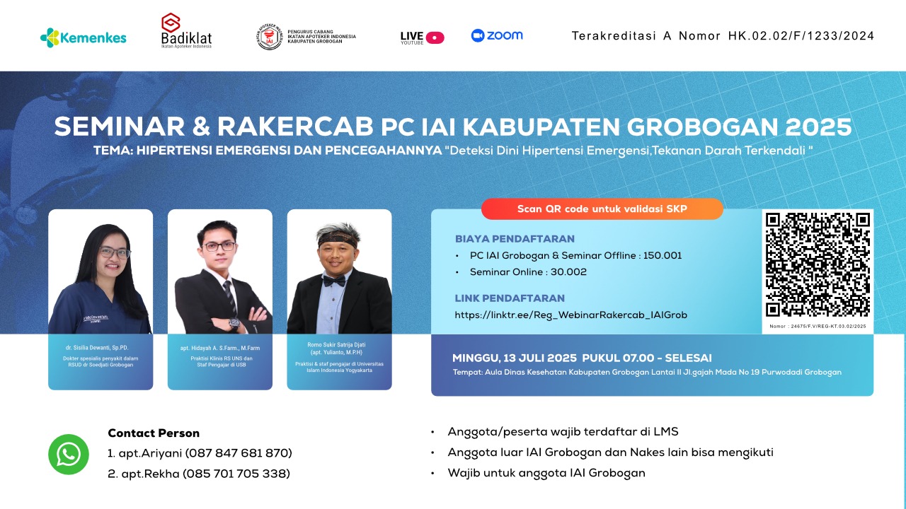 Seminar HIPERTENSI EMERGENSI DAN PENCEGAHANNYA “Deteksi Dini Hipertensi Emergensi, Tekanan Darah Terkendali” Angkatan 1
