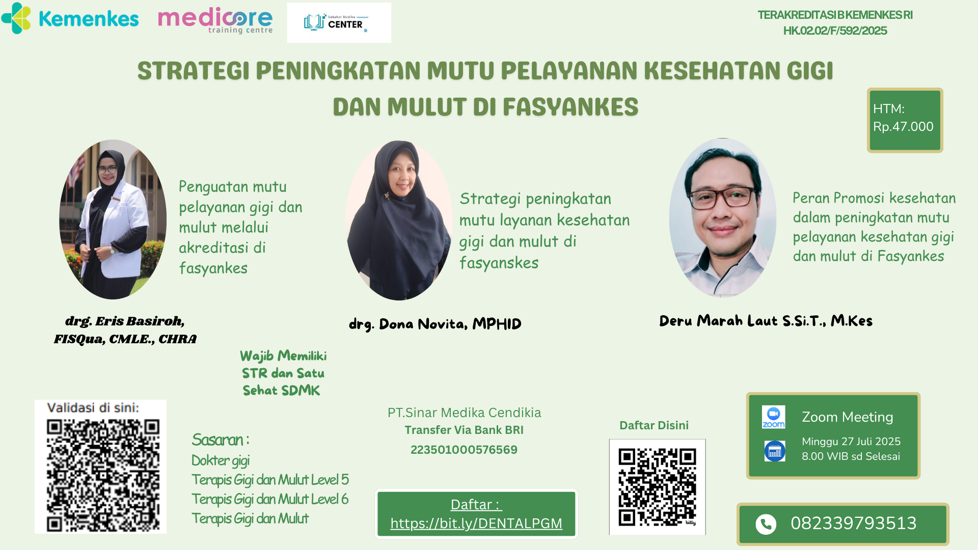 STRATEGI PENINGKATAN MUTU PELAYANAN KESEHATAN GIGI DAN MULUT DI FASYANKES Angkatan 6
