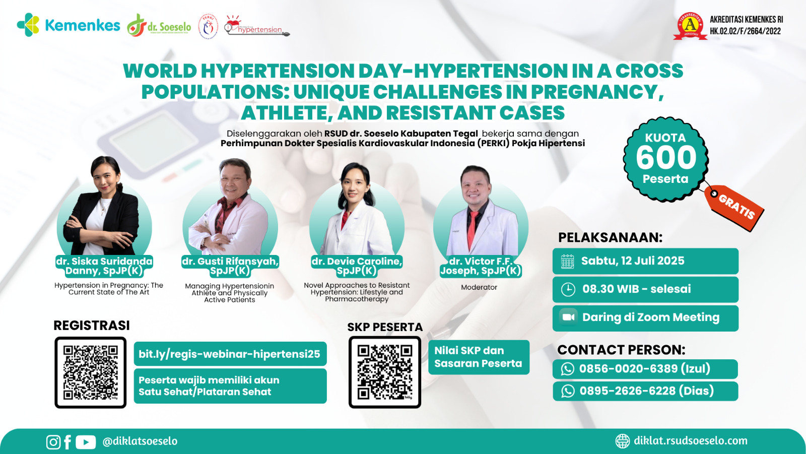 WORLD HYPERTENSION DAY - HYPERTENSION IN ACROSS POPULATIONS: UNIQUE CHALLENGES IN PREGNANCY, ATHLETE, AND RESISTANT CASES Angkatan 1