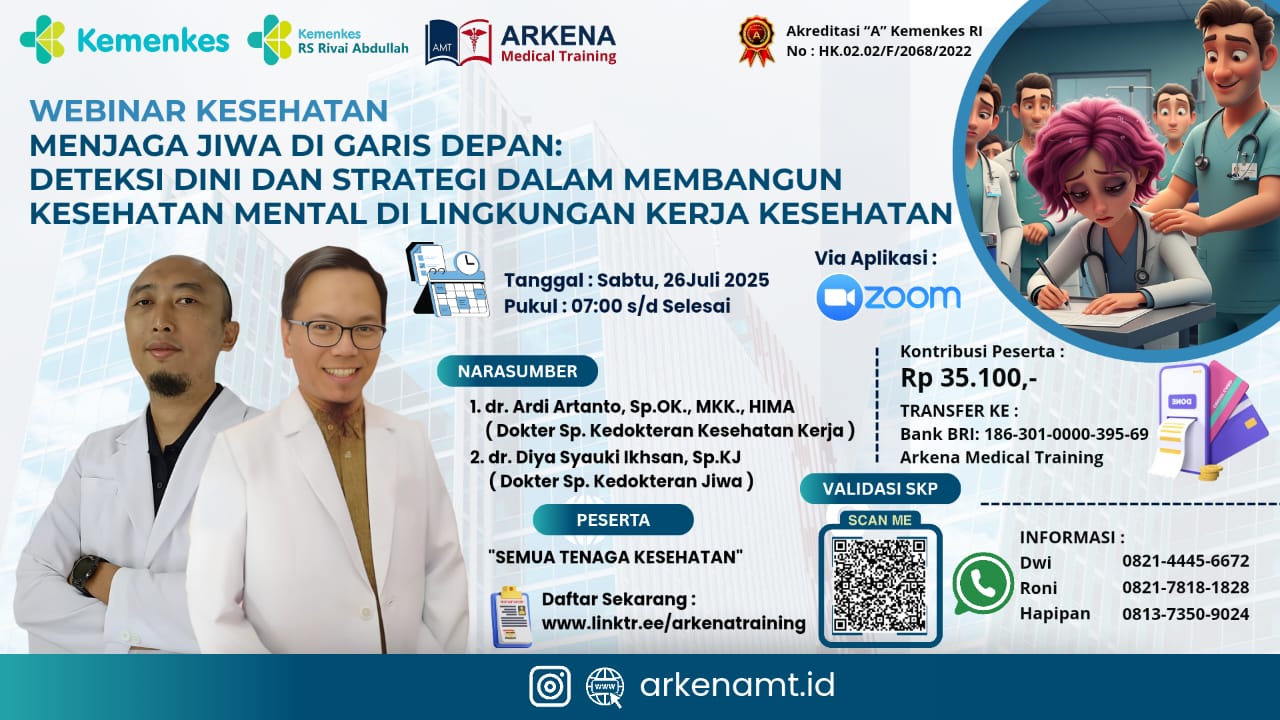 Webinar Kesehatan Menjaga Jiwa di Garis Depan: Deteksi Dini & Strategi dalam Membangun Kesehatan Mental di lingkungan Kerja Kesehatan Angkatan 1