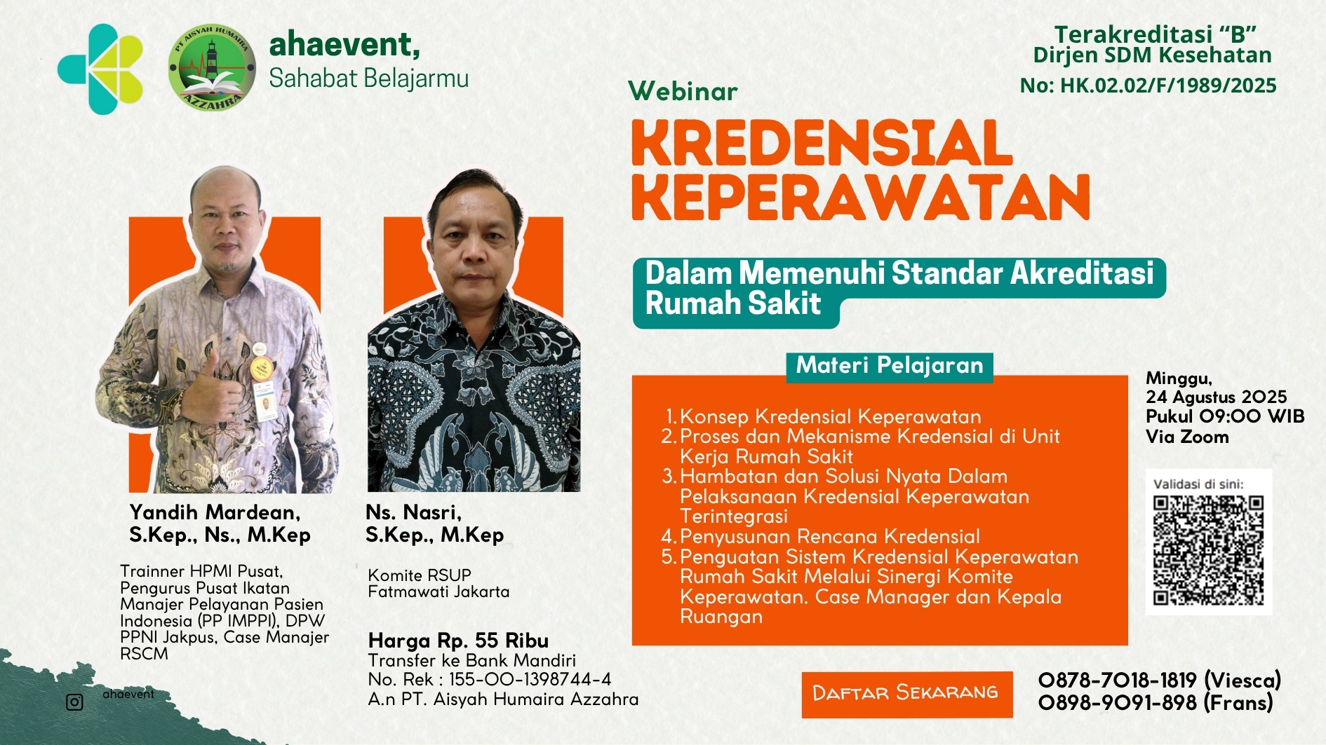 Kredensial Keperawatan Dalam Memenuhi Standar Akreditasi Rumah Sakit Angkatan 1