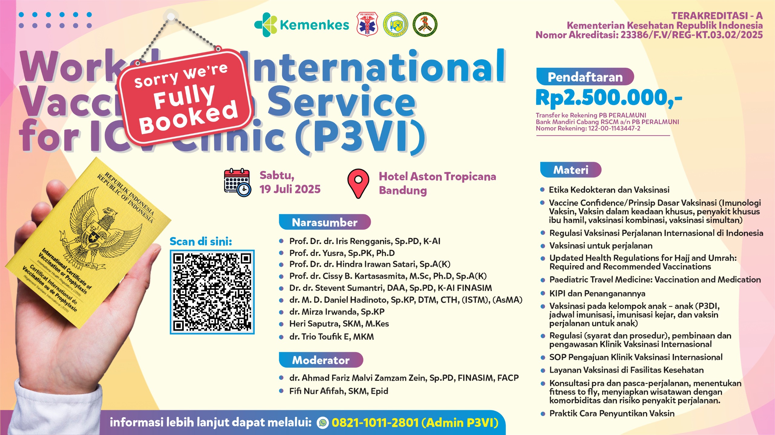 Workshop International Vaccination Services For ICV Clinic (P3VI) Angkatan 7