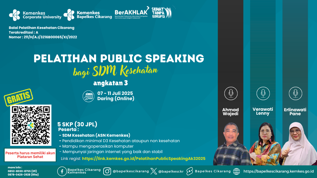 Pelatihan Public Speaking Bagi SDM Kesehatan Angkatan 3