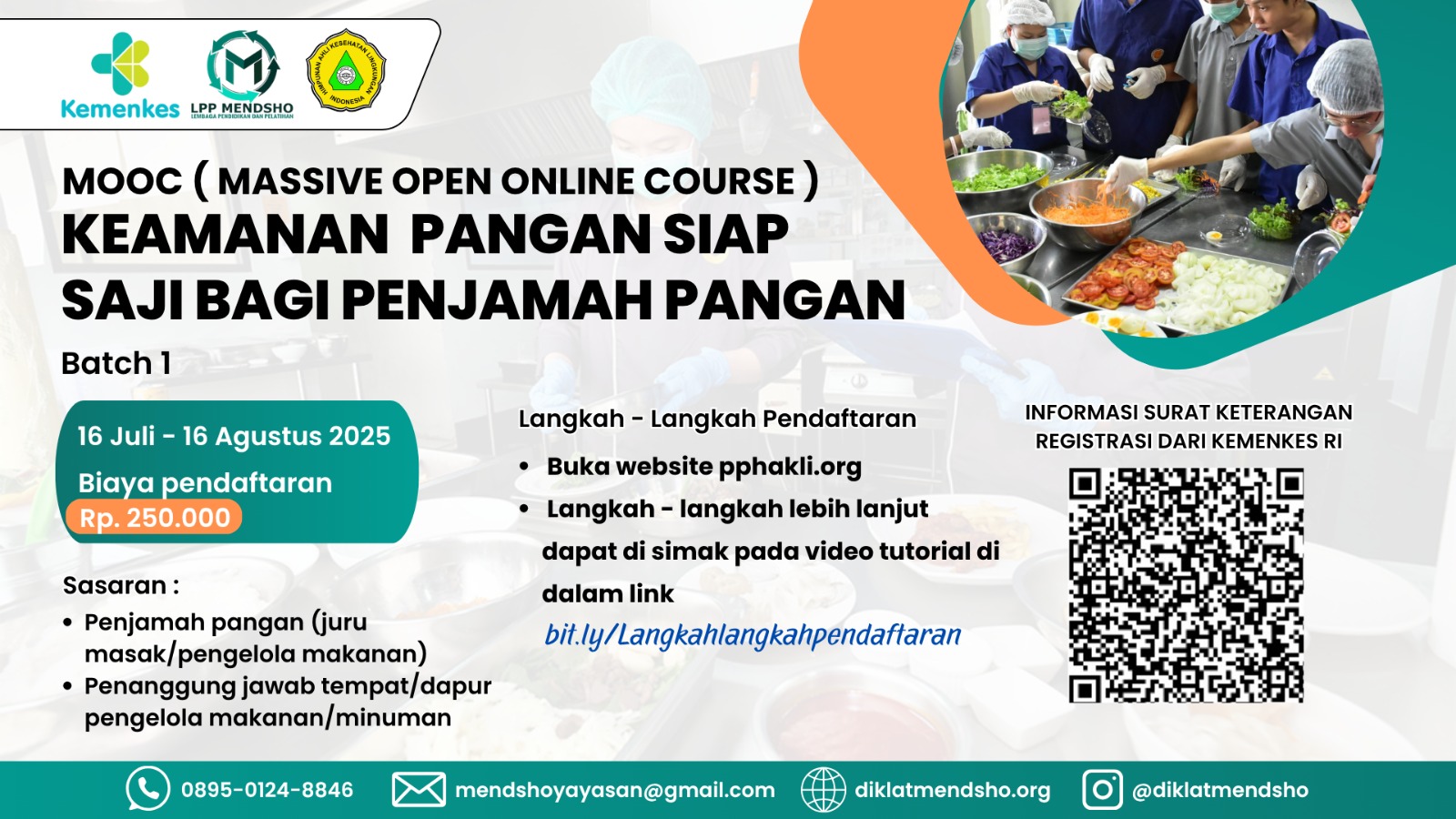 MOOC Keamanan Pangan Siap Saji Bagi Penjamah Pangan Angkatan 1
