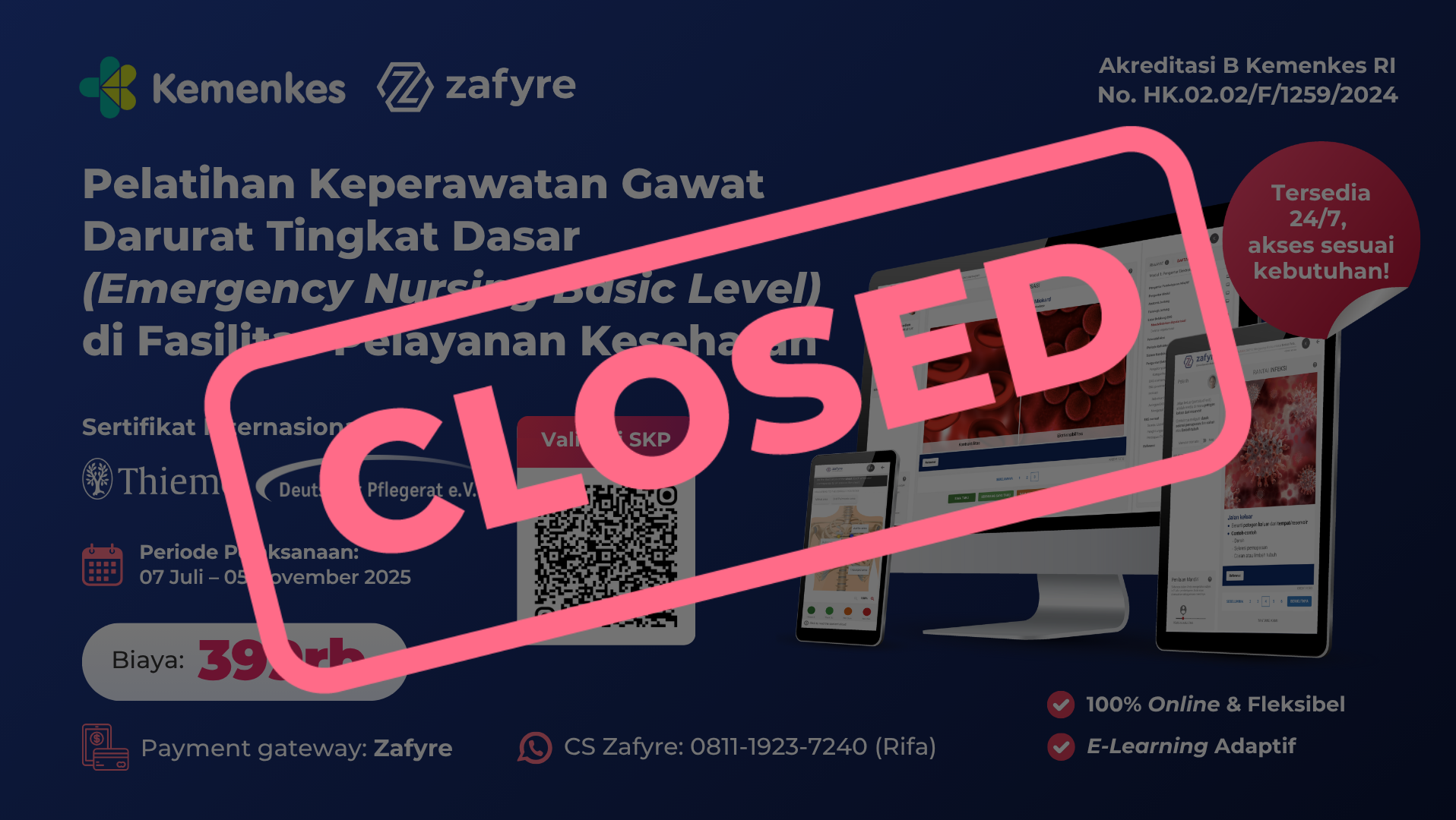Pelatihan Keperawatan Gawat Darurat Tingkat Dasar (Emergency Nursing Basic Level) Di Fasilitas Pelayanan Kesehatan 2B