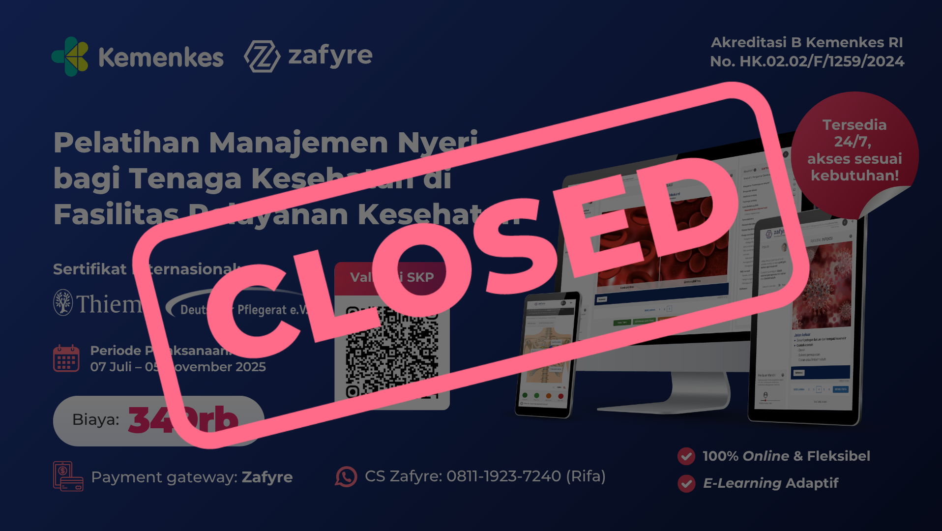 Pembelajaran Adaptif Pelatihan Manajemen Nyeri Bagi Tenaga Kesehatan Di Fasilitas Pelayanan Kesehatan 2B