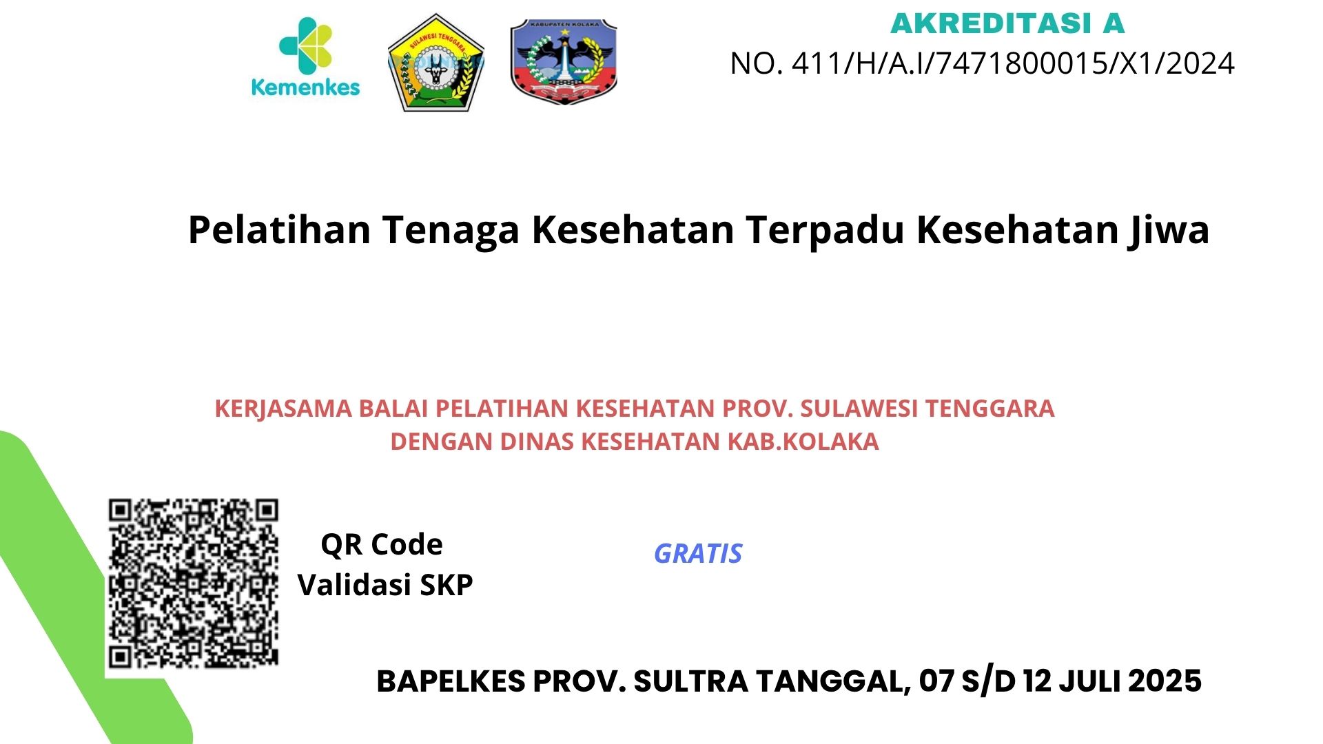 Pelatihan Tenaga Kesehatan Terpadu Kesehatan Jiwa Angkatan 1