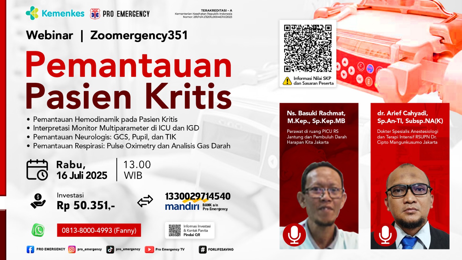Webinar Pemantauan Pasien Kritis Angkatan 2