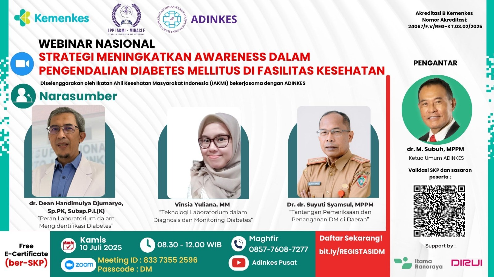Webinar Nasional Strategi Meningkatkan Awareness dalam Pengendalian Diabetes Mellitus di Fasilitas Kesehatan Angkatan 1