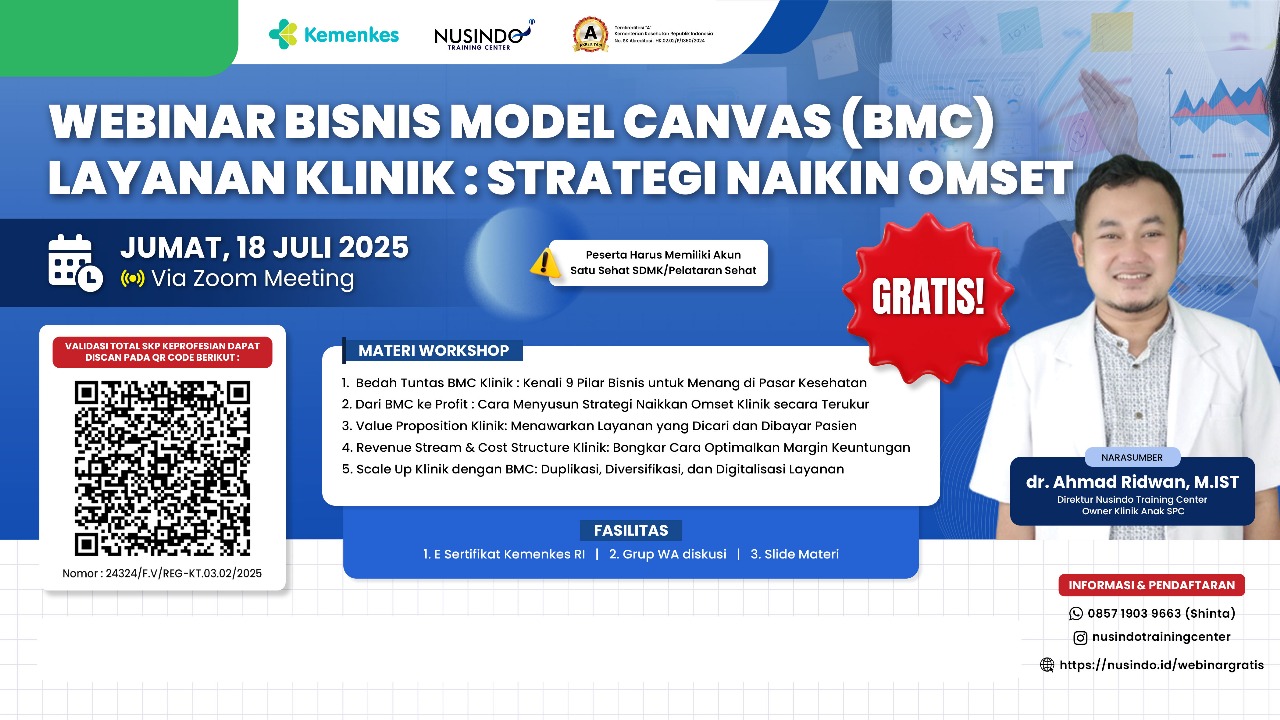 BISNIS MODEL CANVAS (BMC) LAYANAN KLINIK : STRATEGI NAIKIN OMSET Angkatan 1