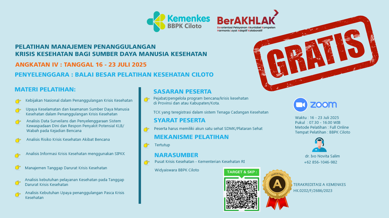 Pelatihan Manajemen Penanggulangan Krisis Kesehatan Bagi Sumber Daya Manusia Kesehatan Angkatan 4