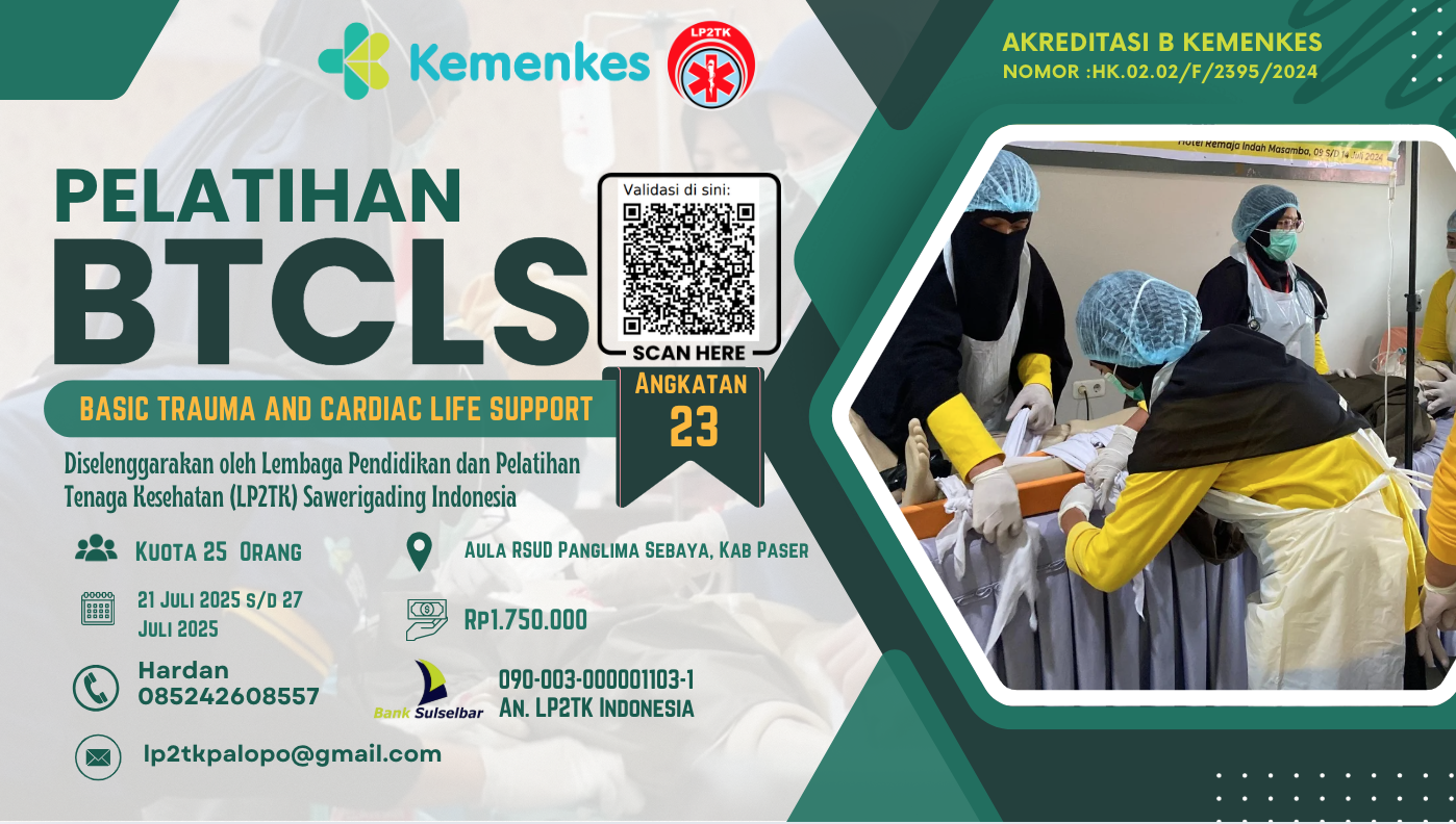Pelatihan Basic Trauma Cardiac Life Support (BTCLS) Angkatan 23
