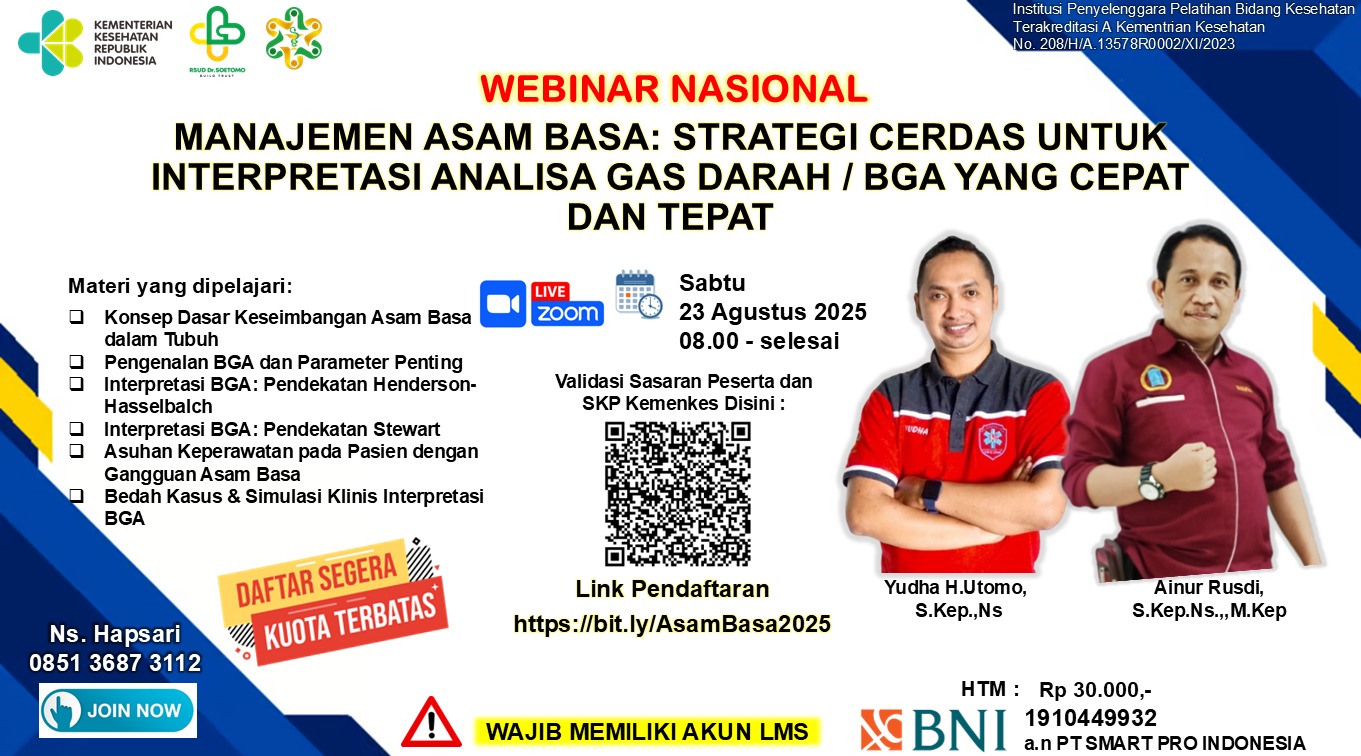 Manajemen Asam Basa: Strategi Cerdas Untuk Interpretasi BGA Yang Cepat Dan Tepat Angkatan 1