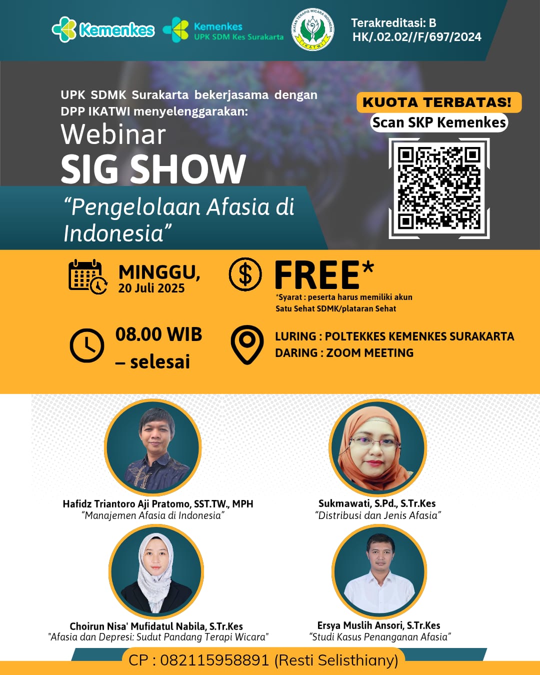 Webinar Nasional SIG Show Pengelolaan Afasia di Indonesia melalui SIG Angkatan 1