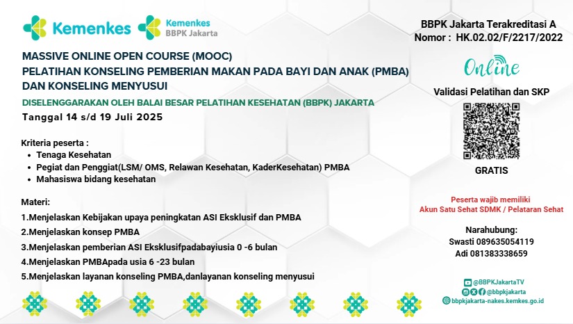 Massive Open Online Course (MOOC) Pelatihan Konseling Pemberian Makanan Pada Bayi Dan Anak (PMBA) Dan Konseling Menyusui Angkatan 2